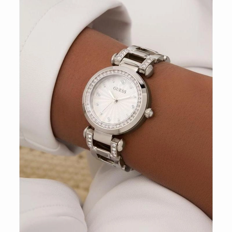 Guess Ladies Silver Tone Analog Watch
