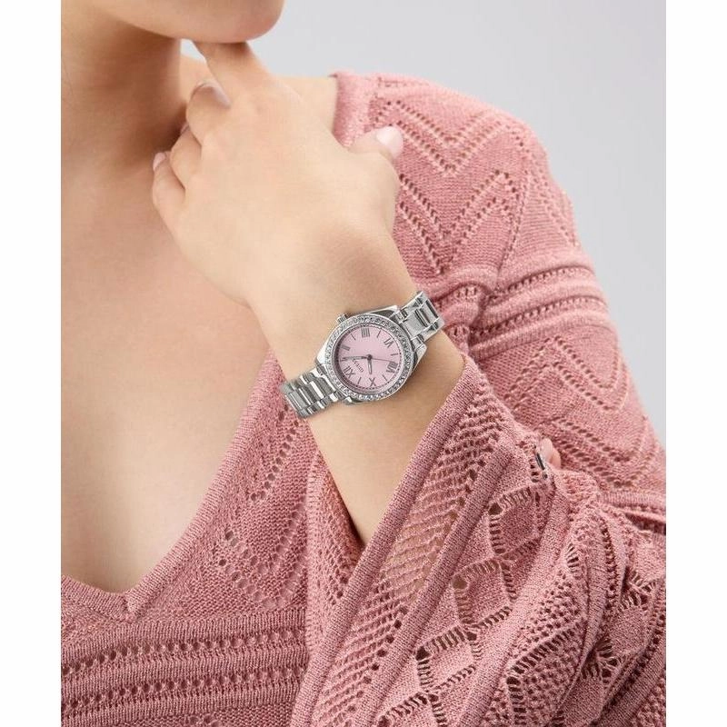 Guess Ladies Silver Tone Analog Watch