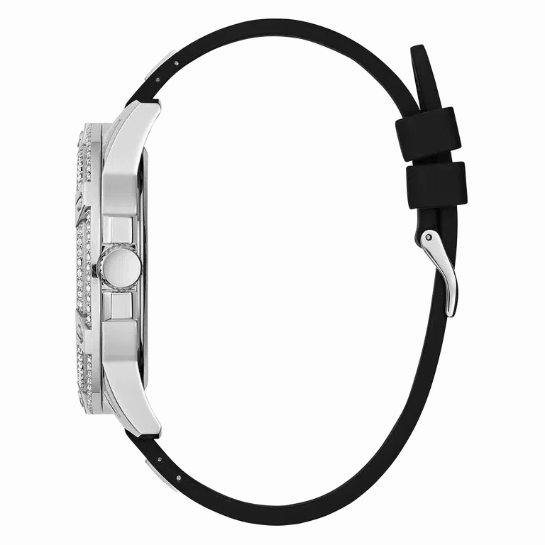 Guess Mens Black Silver Tone Multi-function Watch GW0537G1