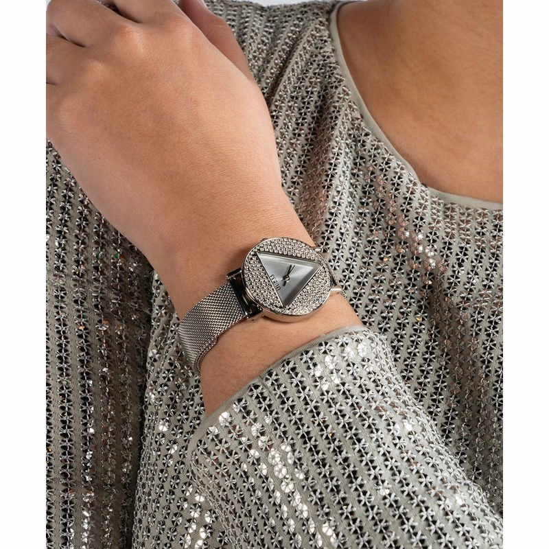 Guess Mini Iconic Silver Dial Analog Watch