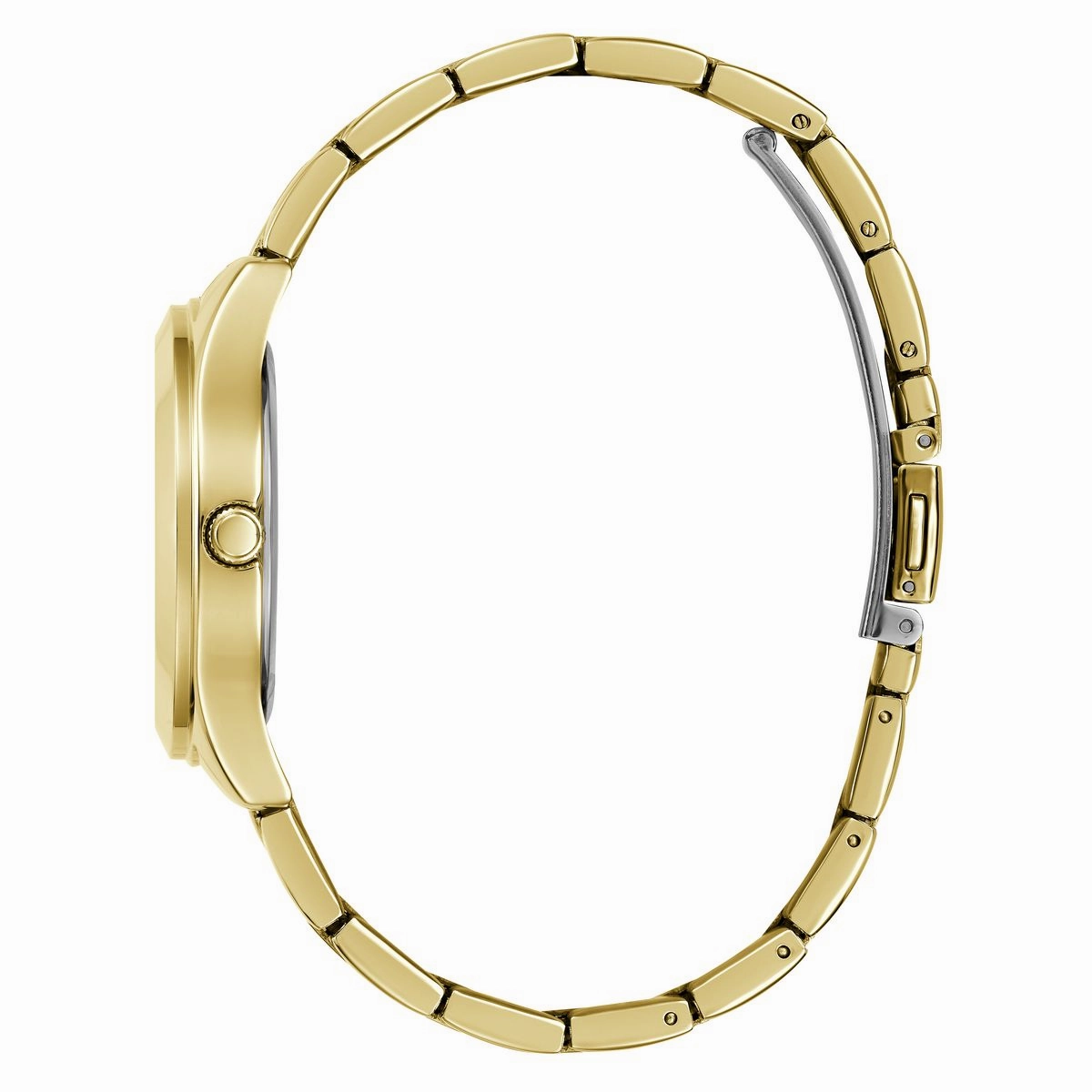 Guess Tri Plaque Champagne Dial Gold Stainless Steel Watch GW0675L2