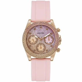 Guess Women's Sparkling Pink Multicolor Dial Watch
