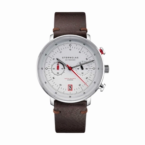 Hamburg Chrono Mecha-Quartz 42mm - Silver on Leather Strap