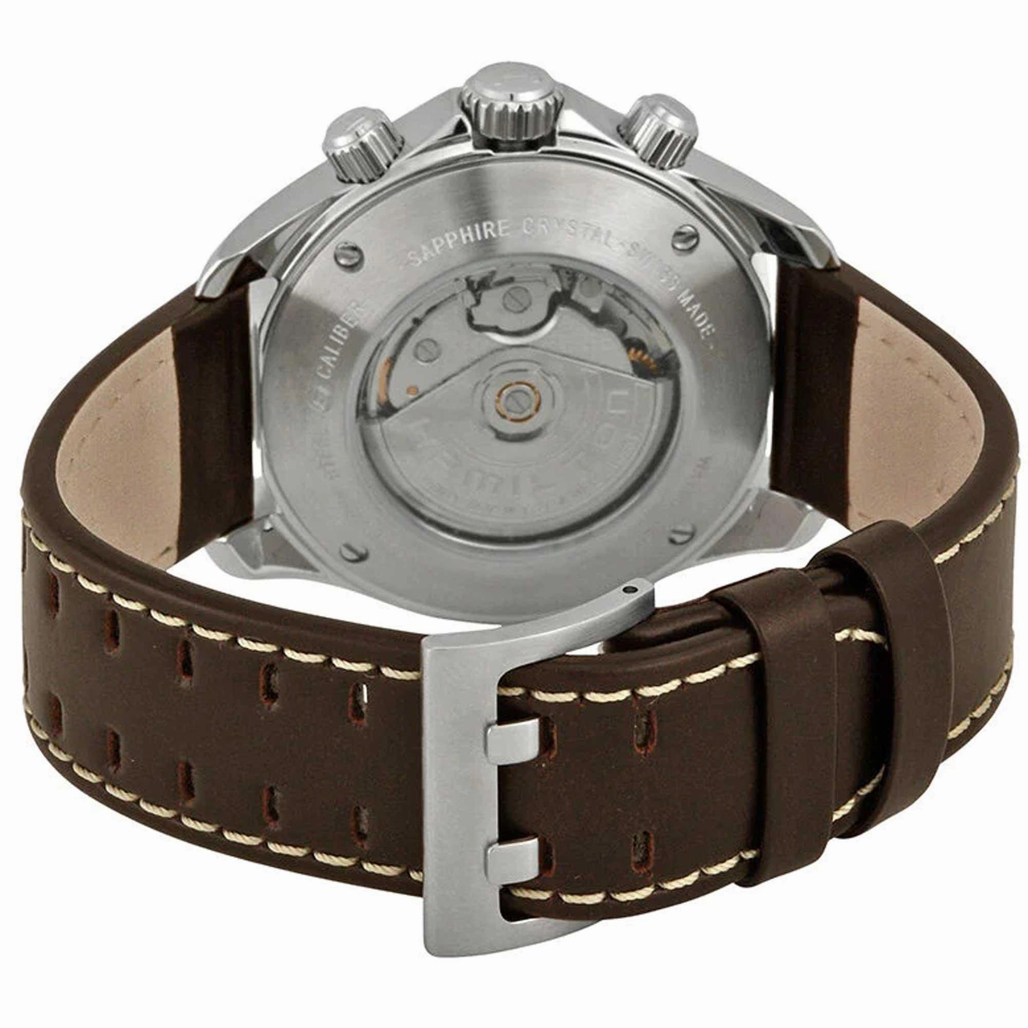 Hamilton Men's Watch - Khaki Aviation Chrono Silver Dial Brown Strap | H64666555