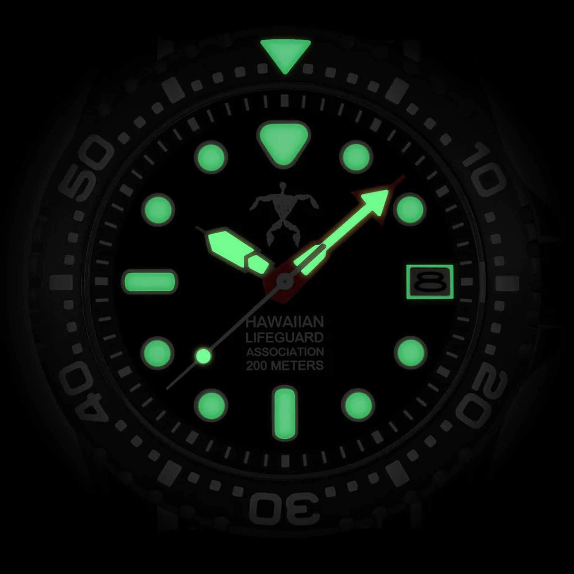 Hawaiian Lifeguard Association Men's Watch - Date Rotating Bezel Black Case | HLA 5412