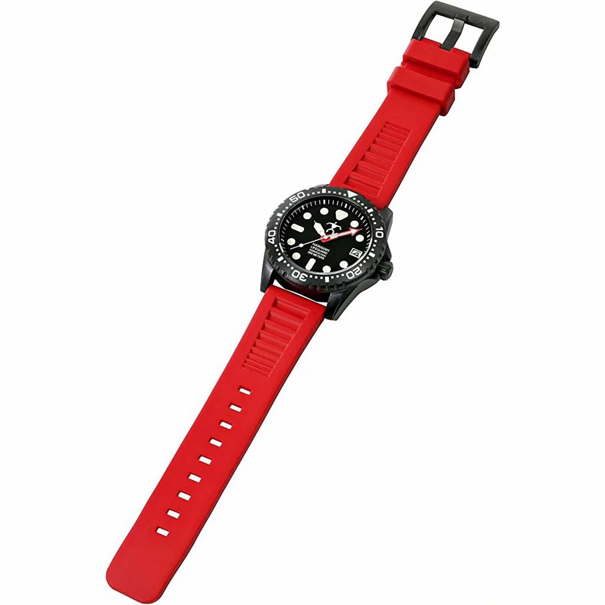Hawaiian Lifeguard Association Men's Watch - Date Rotating Bezel Black Case | HLA 5412