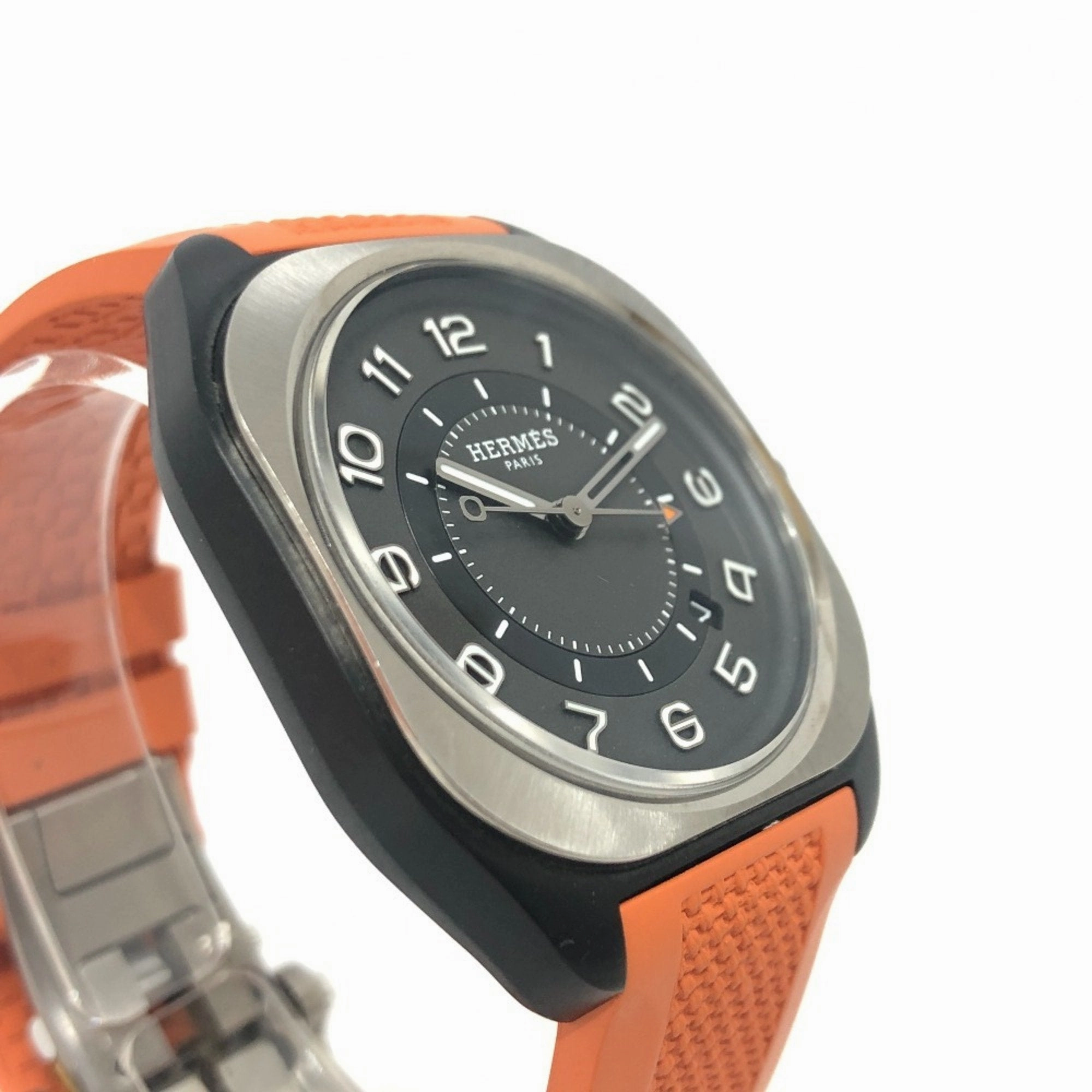 Hermes Stainless Steel Titanium Wristwatch (Pre-Owned)
