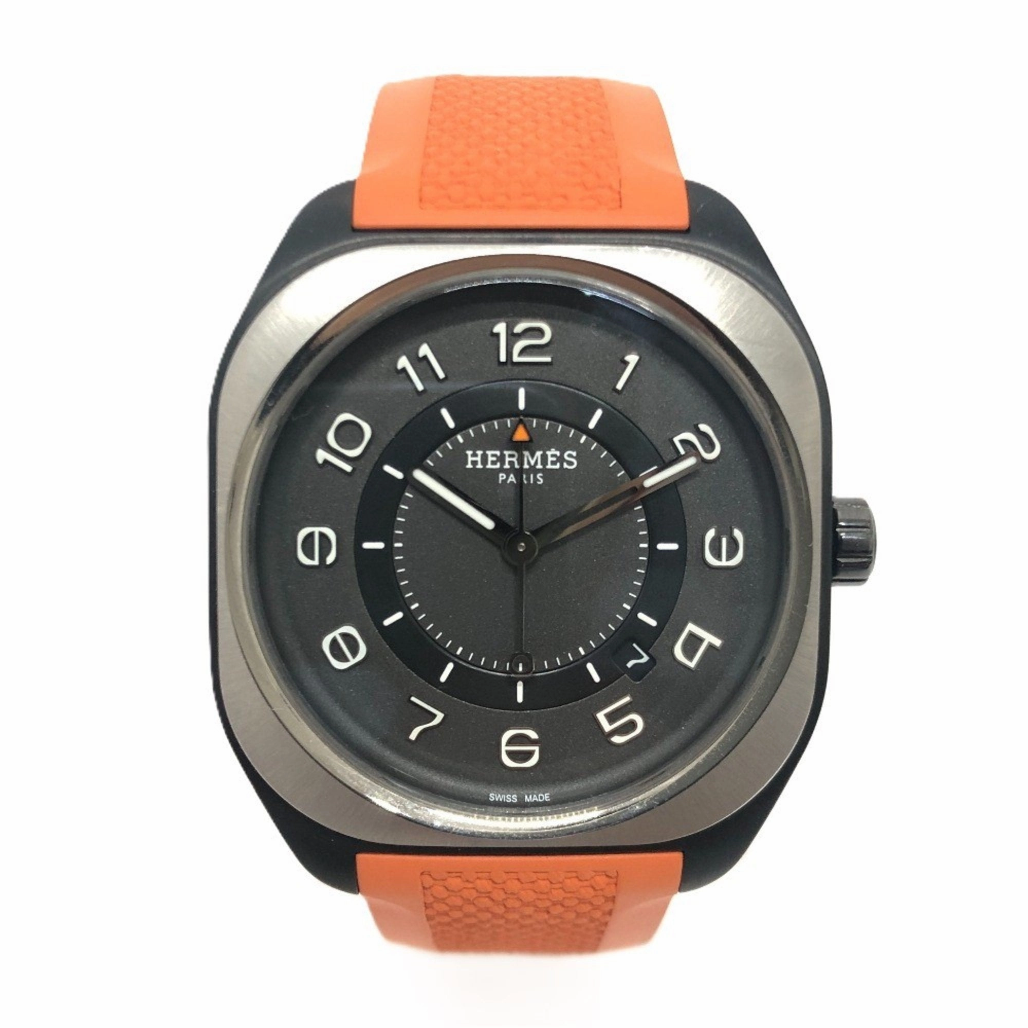 Hermes Stainless Steel Titanium Wristwatch (Pre-Owned)