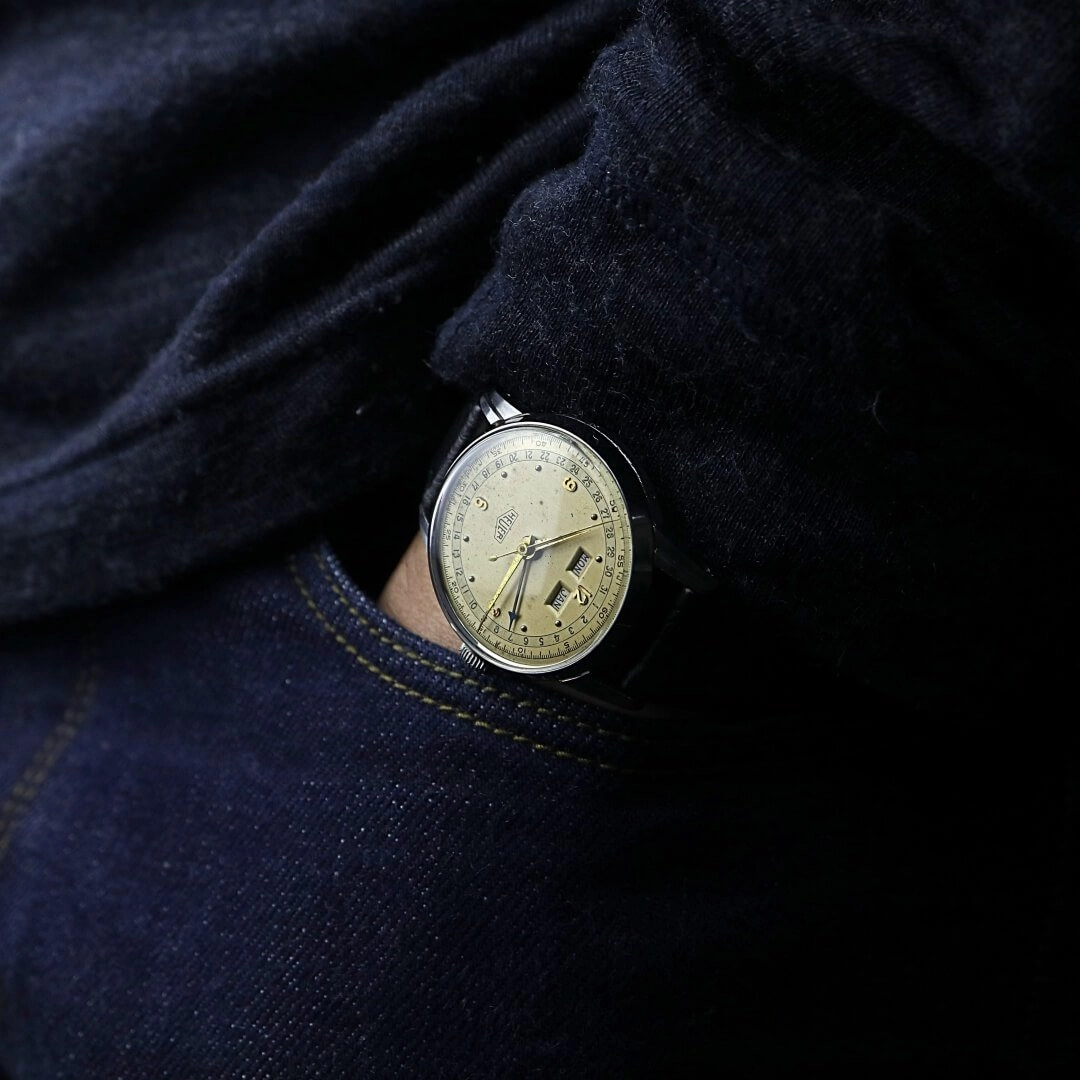Heuer Triple Calendar 1950's Vintage Watch