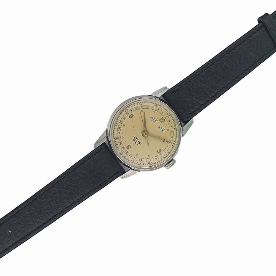 Heuer Triple Calendar 1950's Vintage Watch