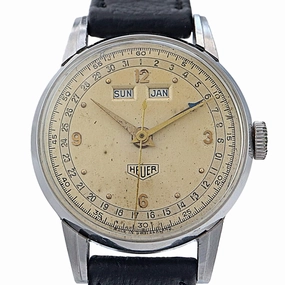 Heuer Triple Calendar 1950's Vintage Watch