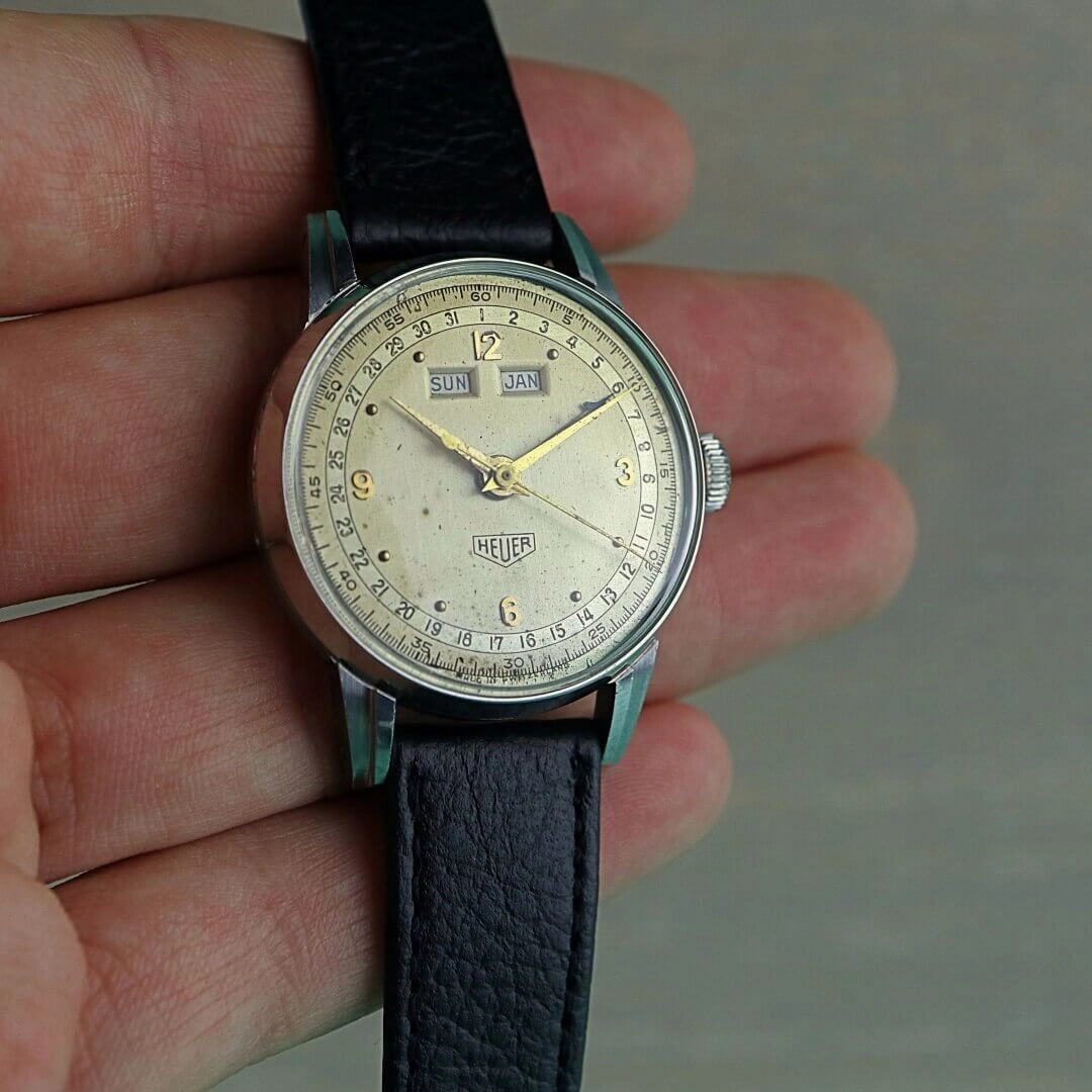 Heuer Triple Calendar 1950's Vintage Watch