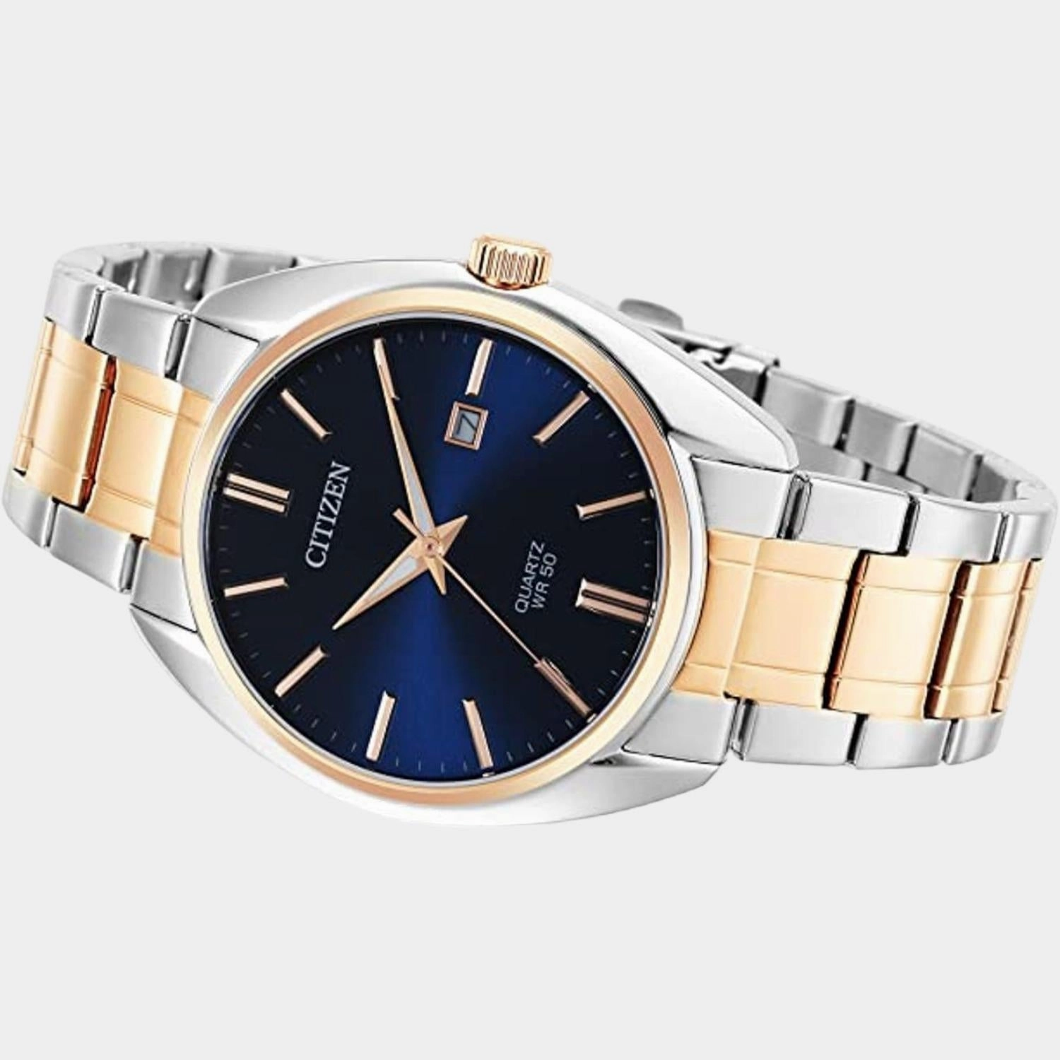 Hyperion Men Quartz Blue Dial Analog Stainless Steel Watch BI5104-57L