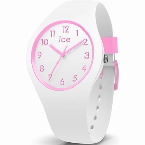 Ice Watch - Pink Case White Dial, White Silicone Strap Ola kids Watch