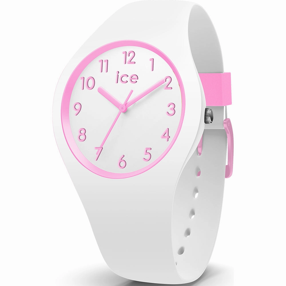 Ice Watch - Pink Case White Dial, White Silicone Strap Ola kids Watch