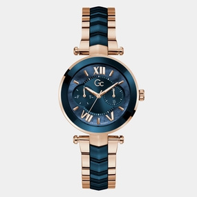 Illusion Women Quartz Blue Dial Multi-Function Stainless Steel Watch Y92006L7MF
