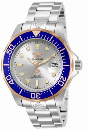 Invicta 13788 Men's Pro Diver Blue Gold Bezel Silver Dial Automatic Dive Watch