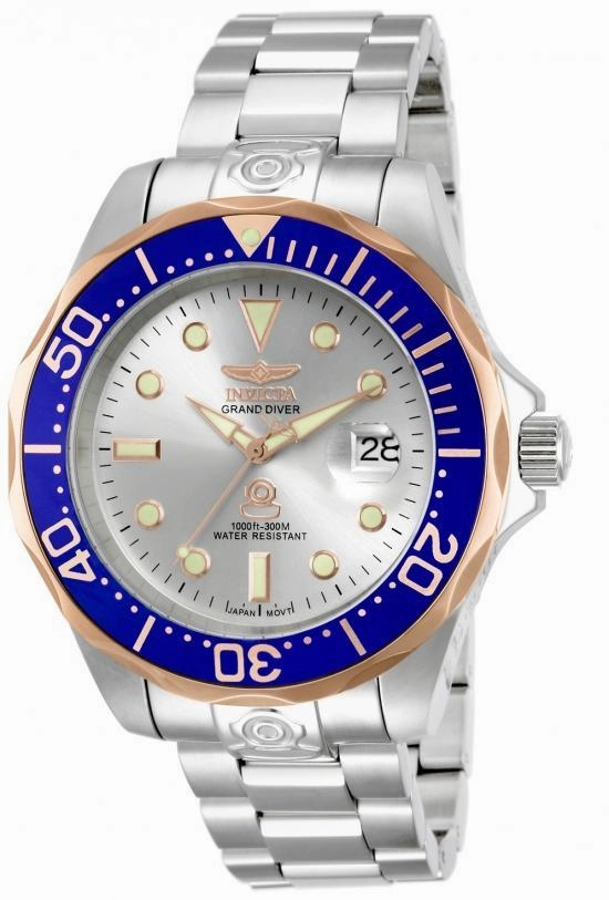 Invicta 13788 Men's Pro Diver Blue Gold Bezel Silver Dial Automatic Dive Watch