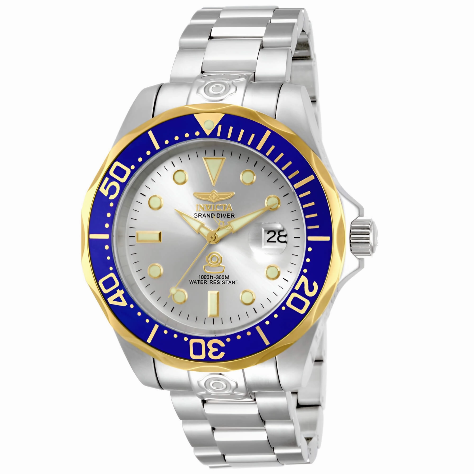 Invicta 13789 Men's Pro Diver Blue Rose Gold Bezel Silver Dial Automatic Dive Watch