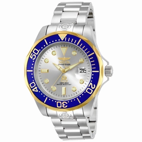 Invicta 13789 Men's Pro Diver Blue Rose Gold Bezel Silver Dial Automatic Dive Watch