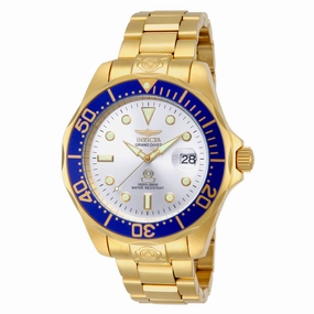 Invicta 13872 Men's Grand Diver Automatic Silver Dial Gold Tone Steel Dive Watch