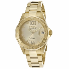 Invicta 14397 Women's Angel Quartz Gold Tone Dial Gold Plated Steel Dive Watch