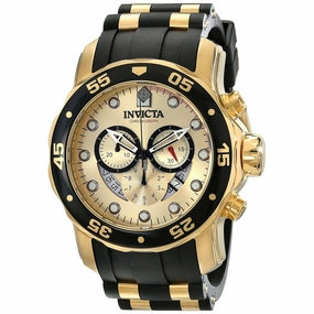Invicta 17566 Men's Pro Diver Quartz Gold Tone Dial Chronograph Watch