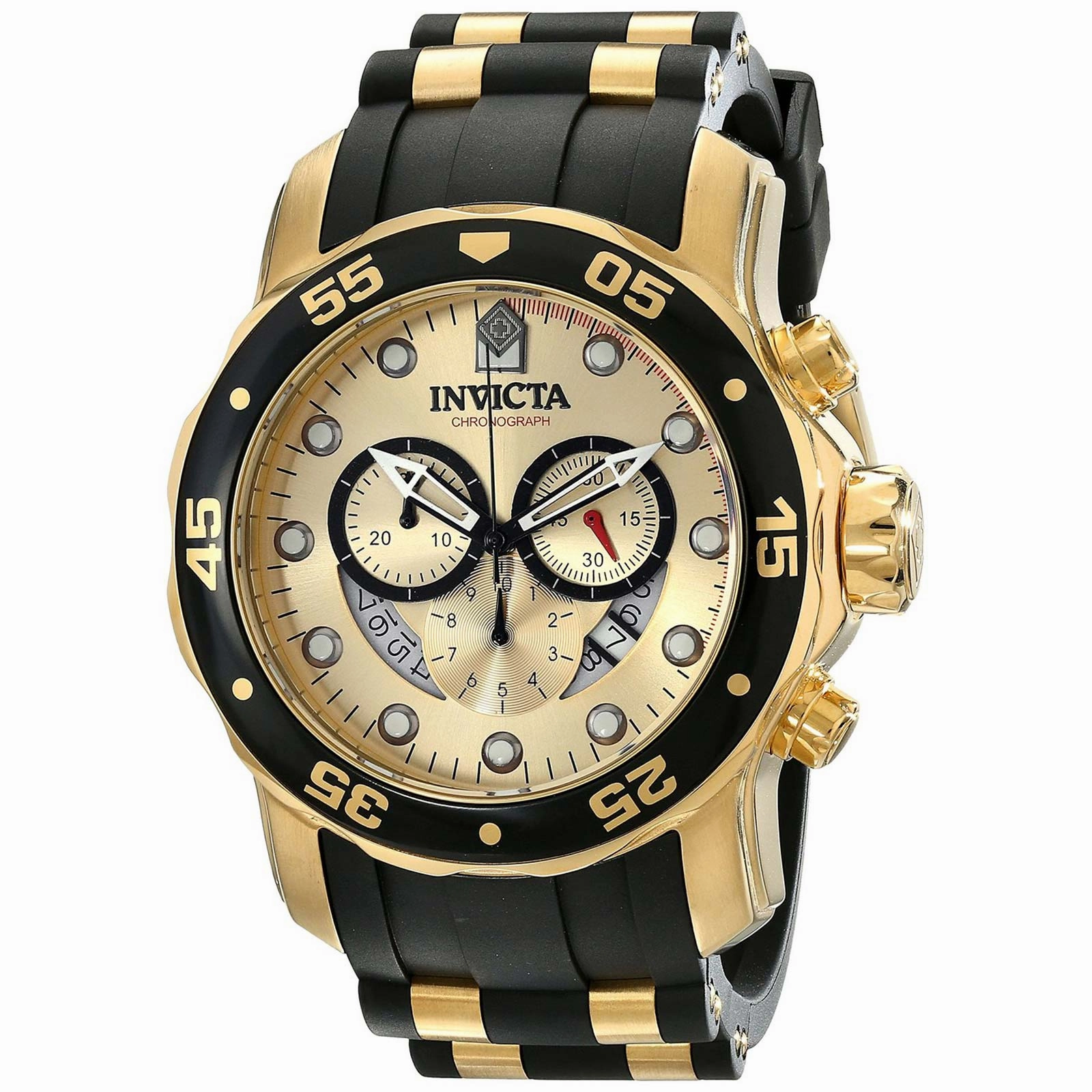 Invicta 17566 Men's Pro Diver Quartz Gold Tone Dial Chronograph Watch
