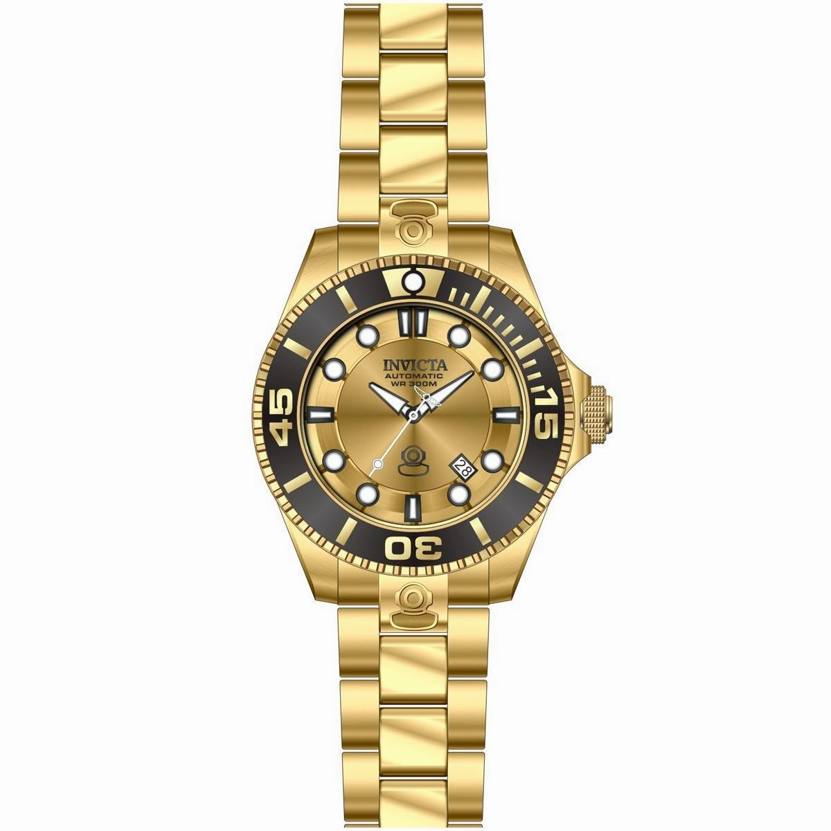 Invicta 19807 Men's Pro Diver Automatic Dive Gold Tone Dial Yellow Gold Steel Watch