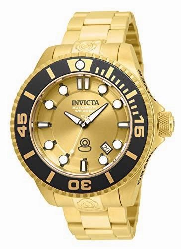 Invicta 19807 Men's Pro Diver Automatic Dive Gold Tone Dial Yellow Gold Steel Watch