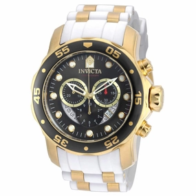 Invicta 20289 Men's Pro Diver Black Dial Steel & Polyurethane Strap Chronograph Watch