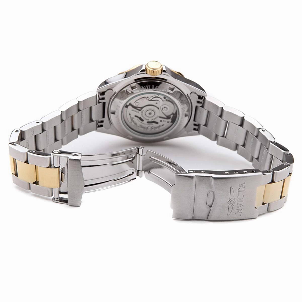 Invicta Men's Automatic Dive Watch - Pro Diver Black Dial Two Tone Bracelet | 17043