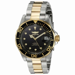 Invicta Men's Automatic Dive Watch - Pro Diver Black Dial Two Tone Bracelet | 17043