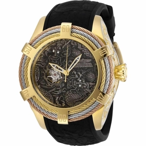 Invicta Men's Automatic Watch - Bolt Open Heart Black Dial Rubber Strap | 27876