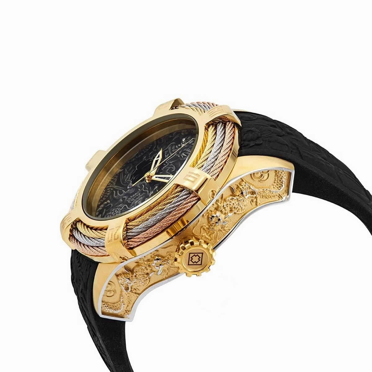 Invicta Men's Automatic Watch - Bolt Open Heart Black Dial Rubber Strap | 27876