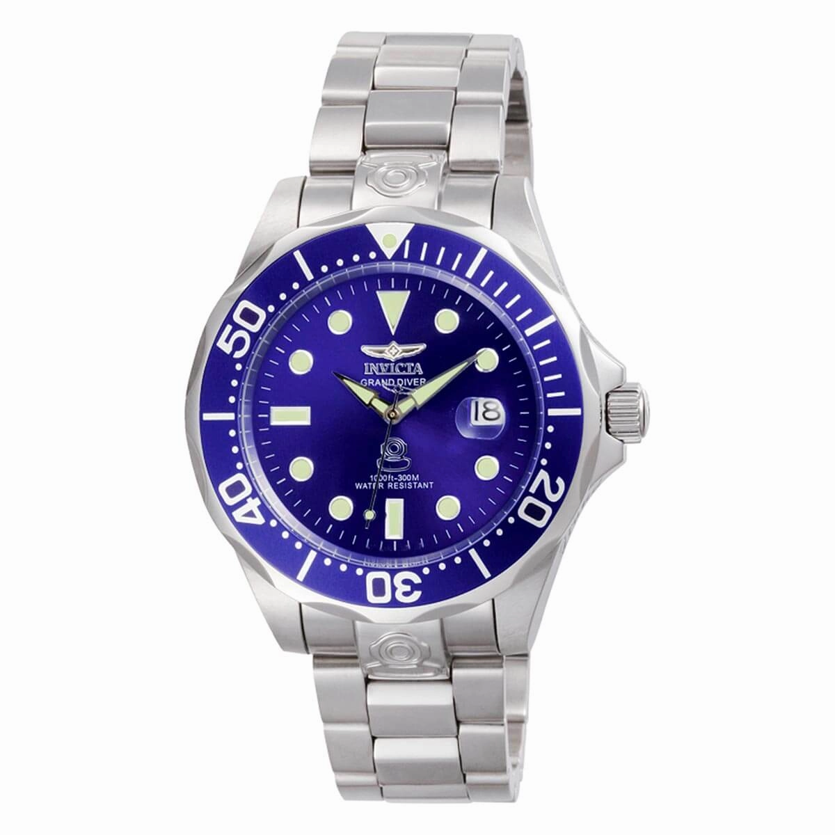 Invicta Men's Automatic Watch - Grand Diver Stainless Steel Bracelet Blue Dial | 3045