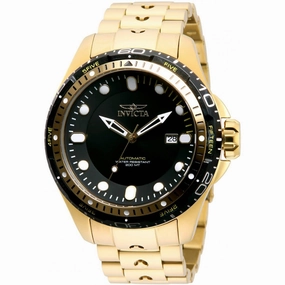 Invicta Men's Automatic Watch - Hydromax Black Dial Yellow Gold Bracelet | 32239