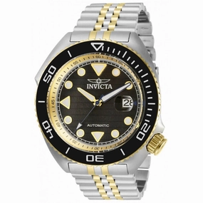 Invicta Men's Automatic Watch - Pro Diver Black and Gold Dial Bracelet | 30417