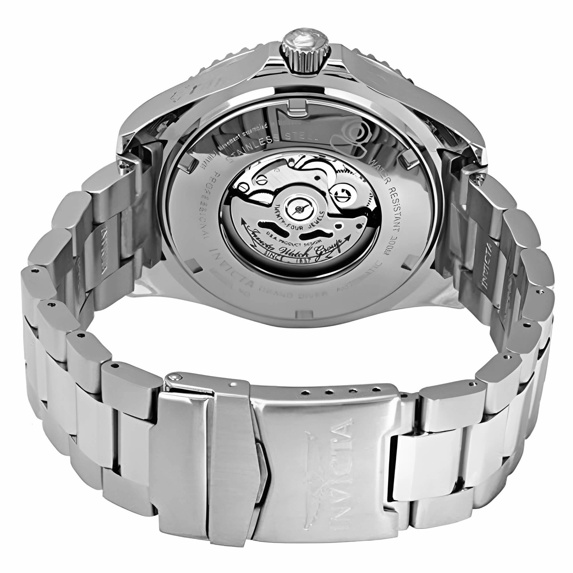 Invicta Men's Automatic Watch - Pro Diver Black Dial Silver Tone Bracelet | 27610