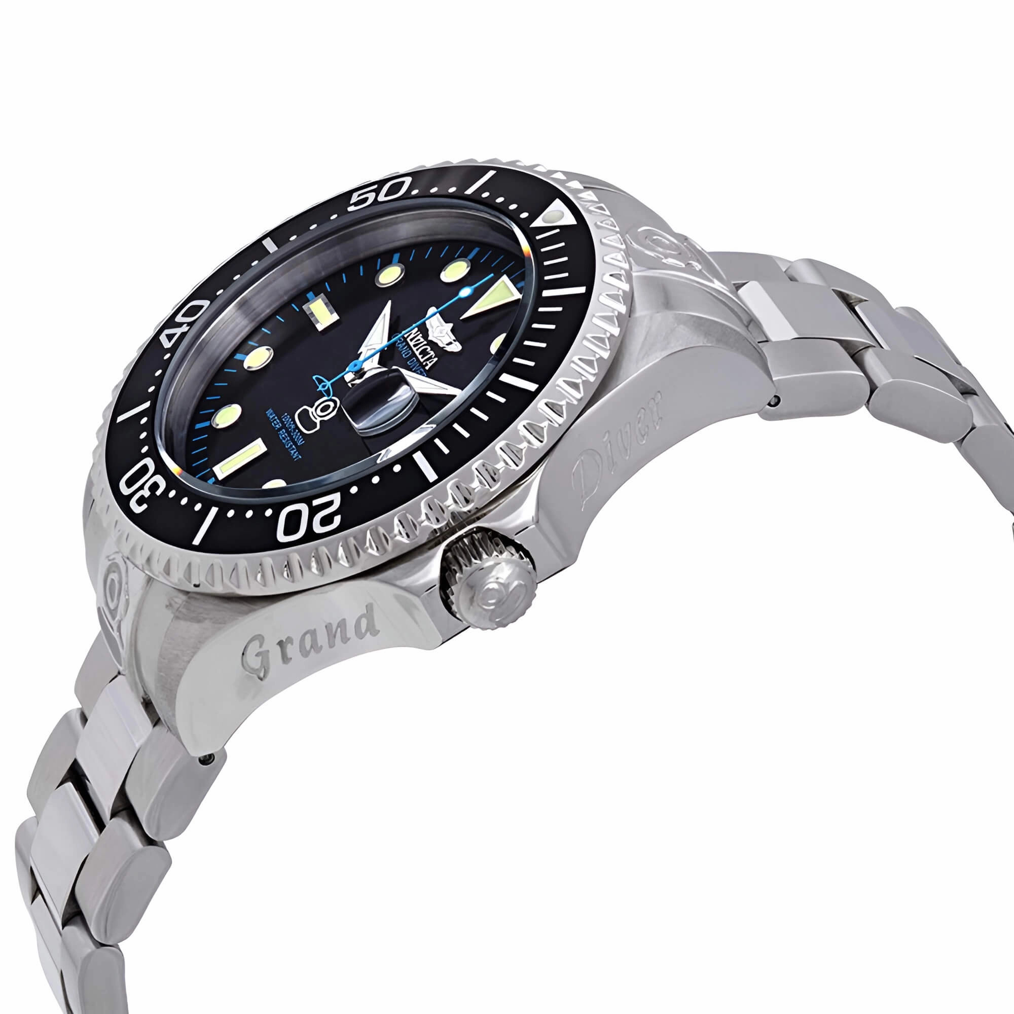 Invicta Men's Automatic Watch - Pro Diver Black Dial Silver Tone Bracelet | 27610