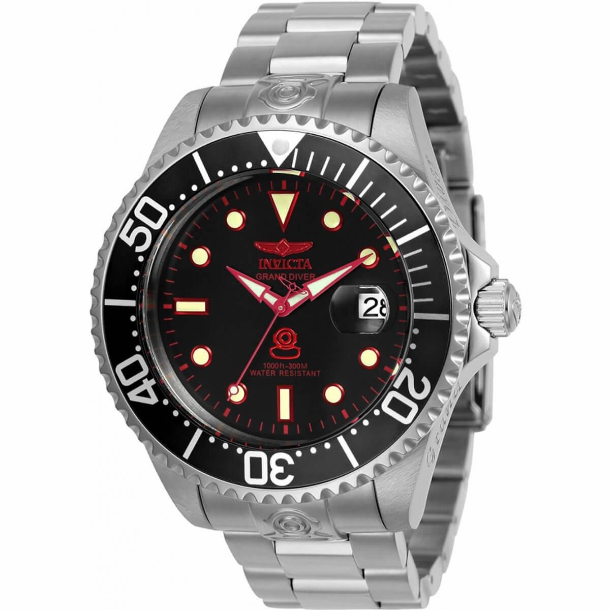 Invicta Men's Automatic Watch - Pro Diver Black Dial Stainless Steel Bracelet | 24764