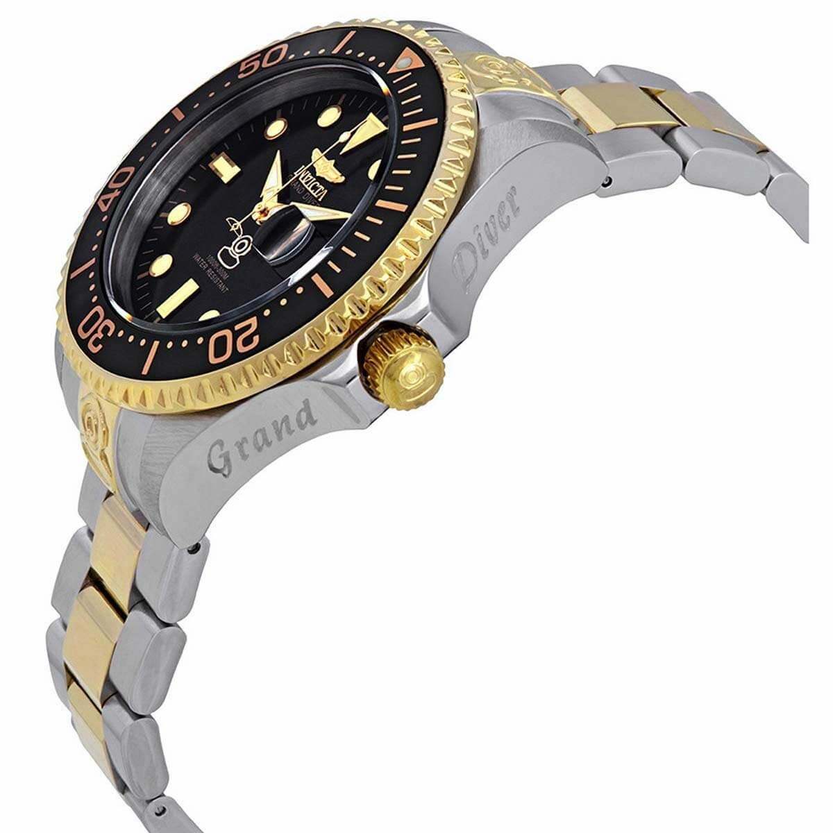 Invicta Men's Automatic Watch - Pro Diver Black Dial Two Tone Bracelet | 27614