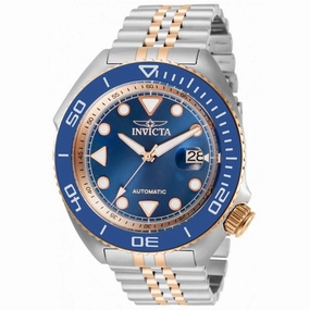 Invicta Men's Automatic Watch - Pro Diver Blue and Rose Gold Steel Bracelet | 30418