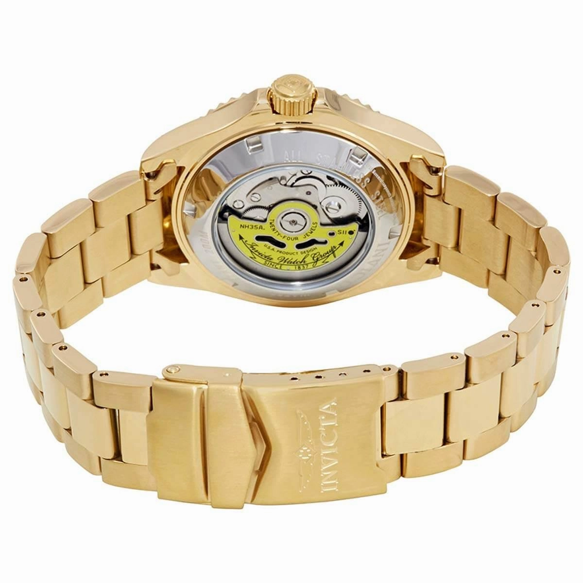 Invicta Men's Automatic Watch - Pro Diver Blue Dial Yellow Gold Bracelet | 26997