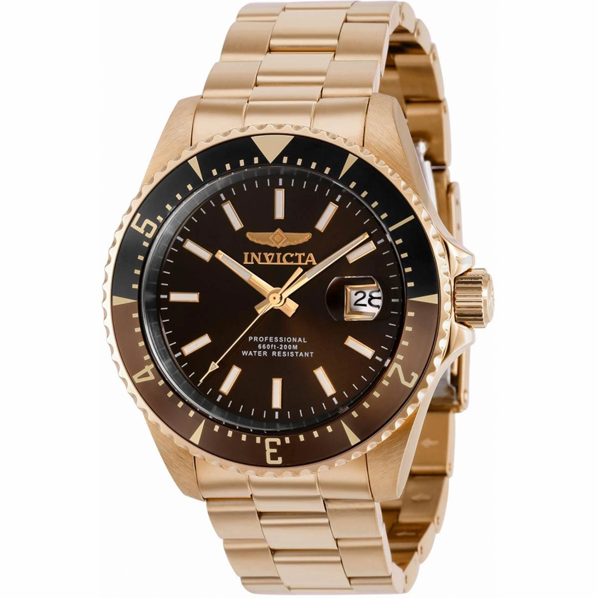 Invicta Men's Automatic Watch - Pro Diver Brown Dial Rose Gold Tone Bracelet | 36797