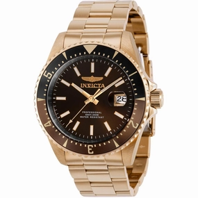 Invicta Men's Automatic Watch - Pro Diver Brown Dial Rose Gold Tone Bracelet | 36797