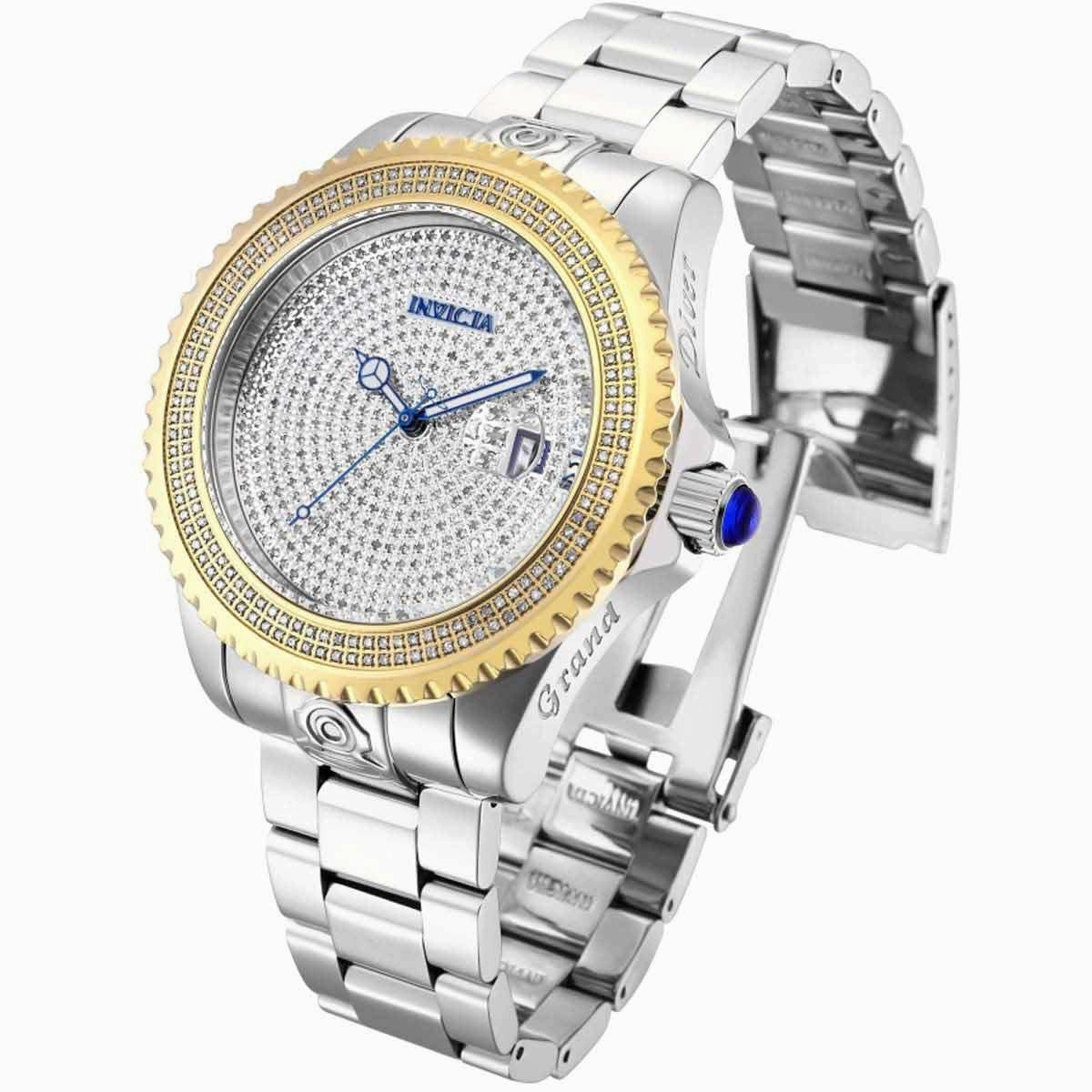 Invicta Men's Automatic Watch - Pro Diver Diamond Pave Dial Steel Bracelet | 31057