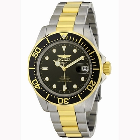Invicta Men's Automatic Watch - Pro Diver Two Tone Yellow Bracelet Black Dial | 8927