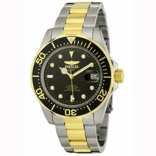 Invicta Men's Automatic Watch - Pro Diver Two Tone Yellow Bracelet Black Dial | 8927