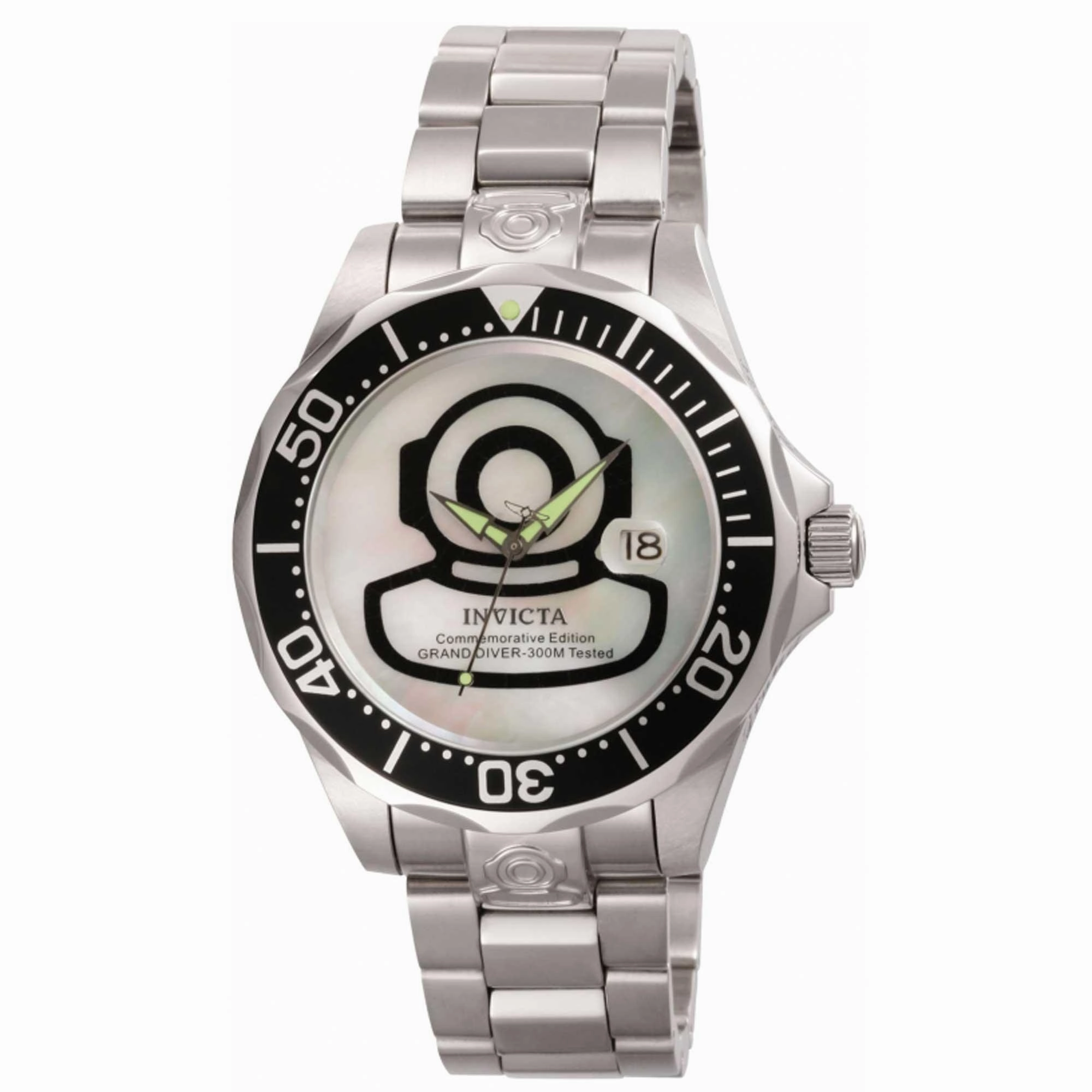 Invicta Men's Automatic Watch - Pro Diver White Mother of Pearl, Black Dial | 3196